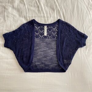 Navy Blue Knit Shrug
